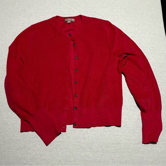 J. Crew Sweaters - J.Crew Cardigan Size L in Fuchsia Pink, Button Up, Academia with Flavor